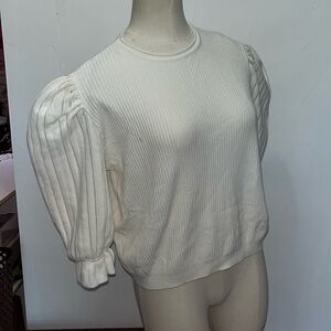 Maria pavan white sweater size g puff sleeve